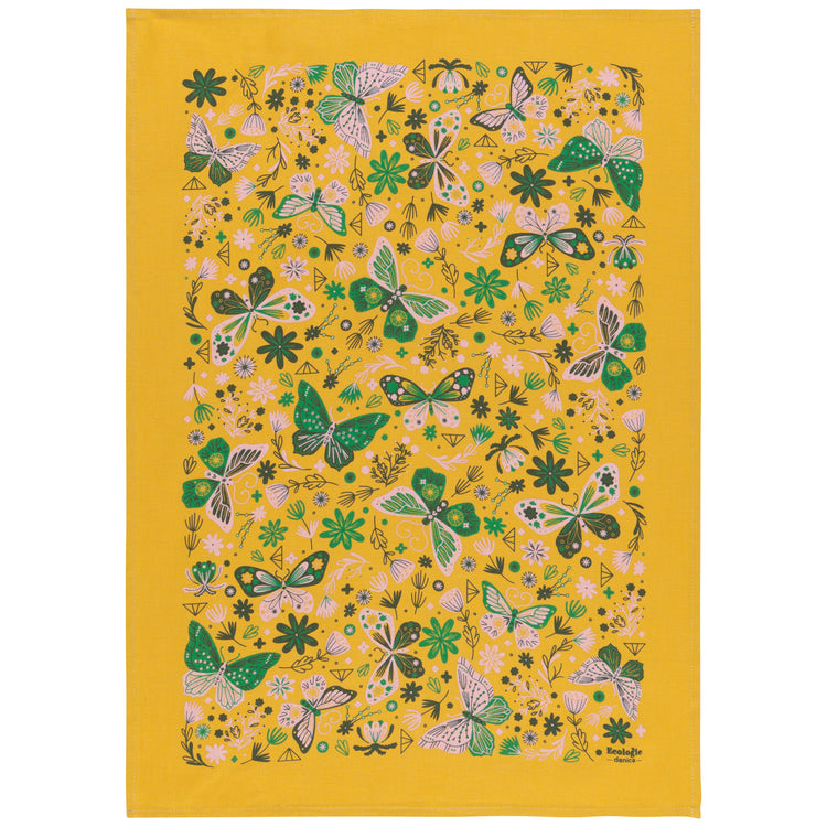 Floral and Flutter Dishtowel and Swedish Sponge Cloth Set of 2