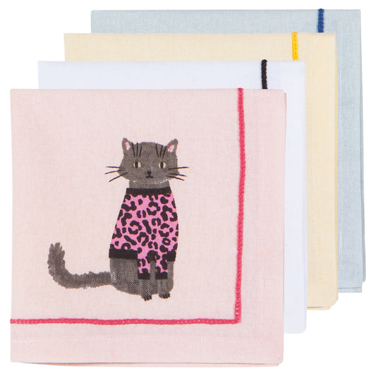 Feline Fine Cocktail Napkins Set of 4