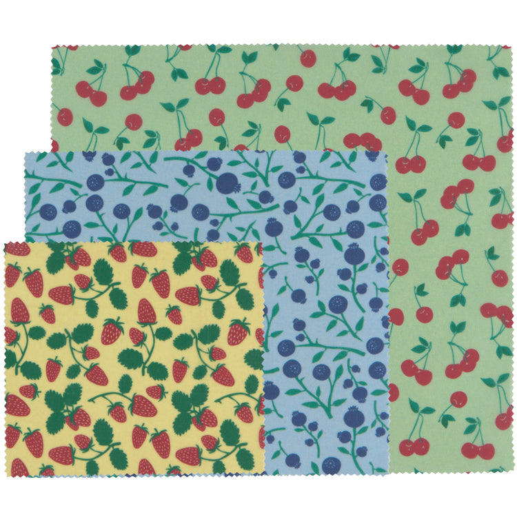 Berries and Fruit Beeswax Wrap Set of 3