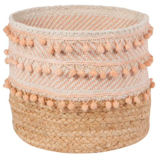 Nectar Stripe Small Cotton Jute Basket