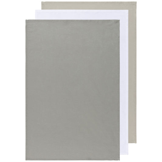 Gray White Moonstruck Floursack Dishtowels Set of 3
