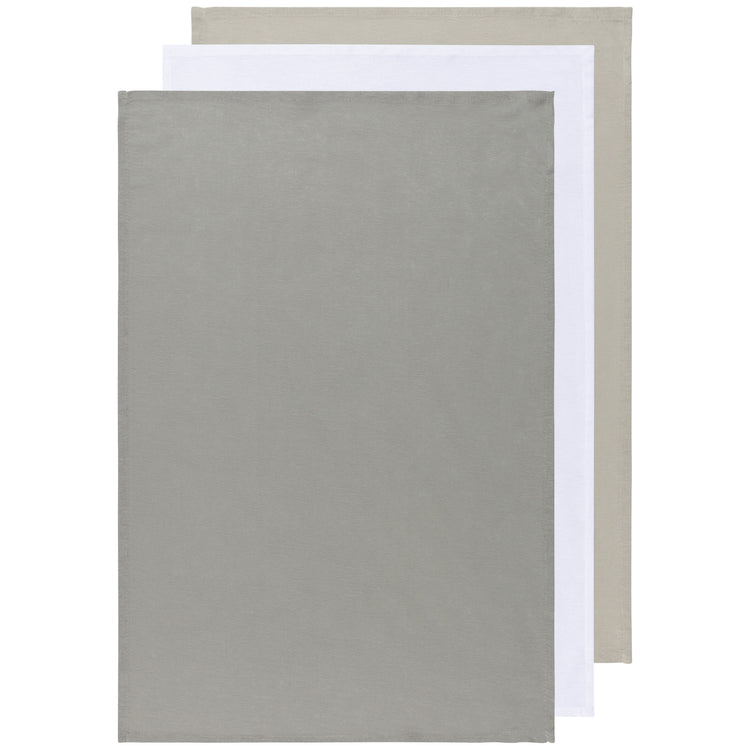 Gray White Moonstruck Floursack Dishtowels Set of 3