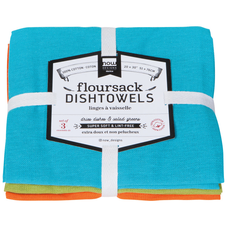 Bali Blue Cactus Crush Floursack Dishtowels Set of 3