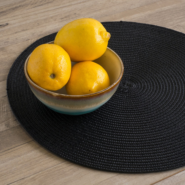 Disko Black Round Placemat