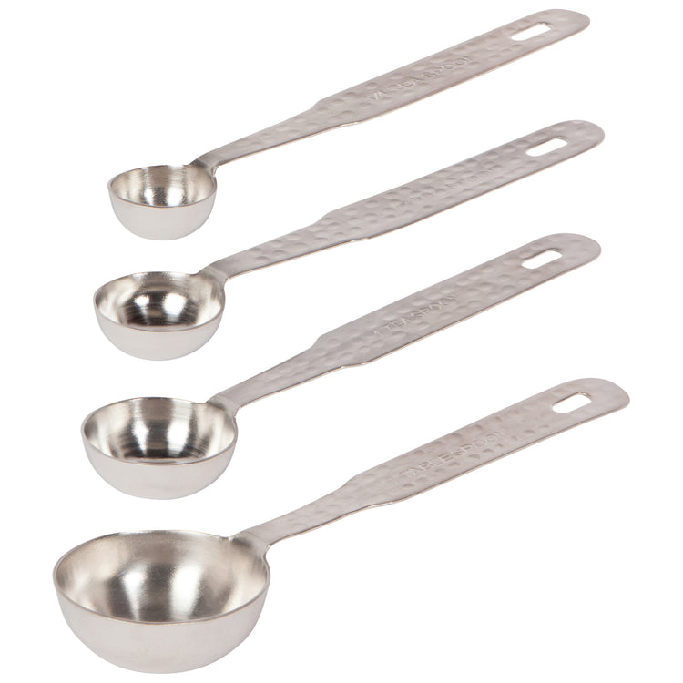 Silver Hammered Measuring Spoons Set of 4