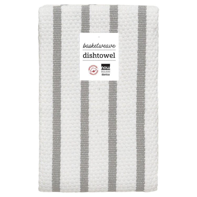 Basketweave London Gray Dishtowel