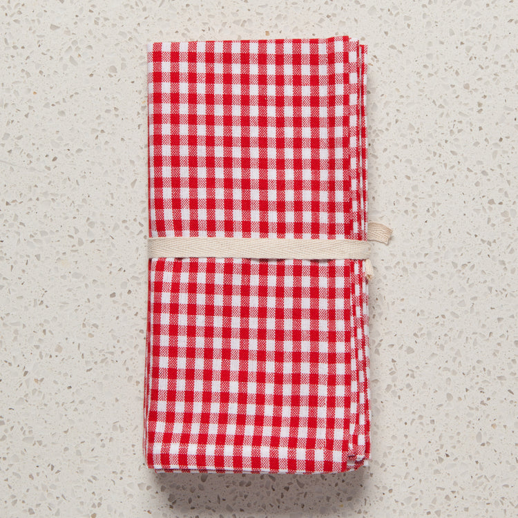Second Spin Red Gingham Napkins Set of 4