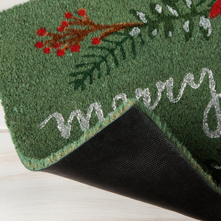 Poinsettia Coir Fiber Doormat