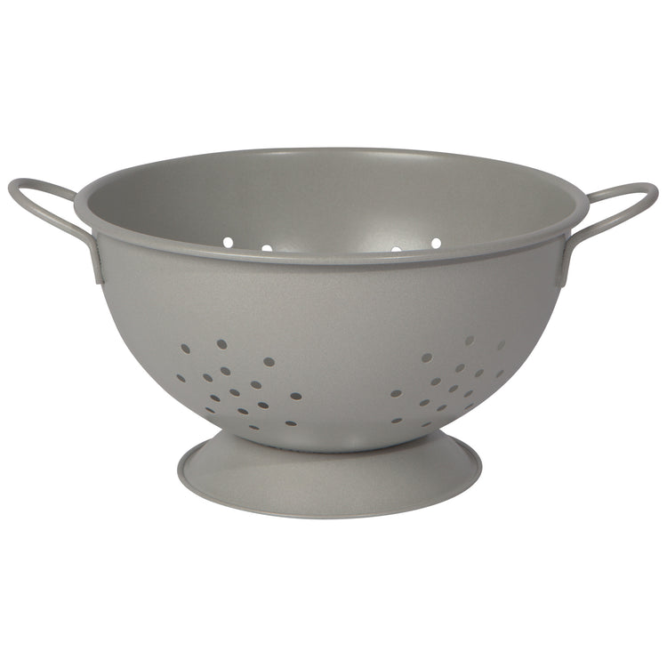 Matte Steel Fog Gray Colander Large