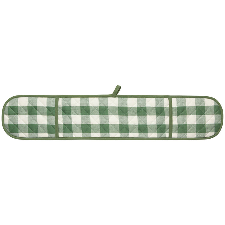 Elm Green Check Double Oven Mitt