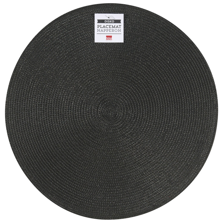 Disko Black Round Placemat
