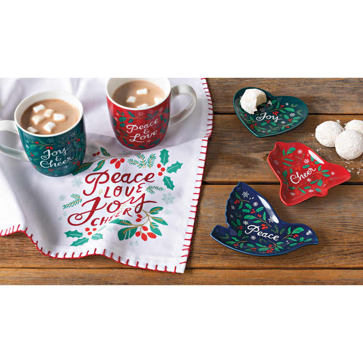 Peace & Joy Shaped Dishes Set of 4