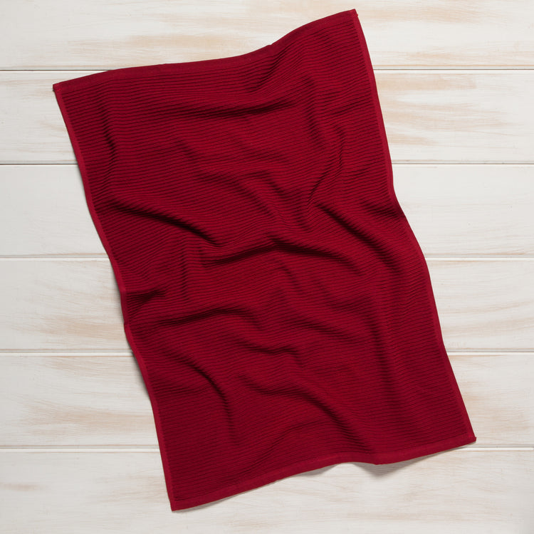 Ripple Carmine Red Dishcloths Set of 2