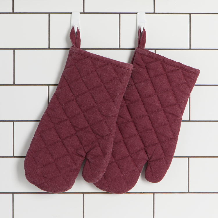 Wine Stonewash Oven Mitt