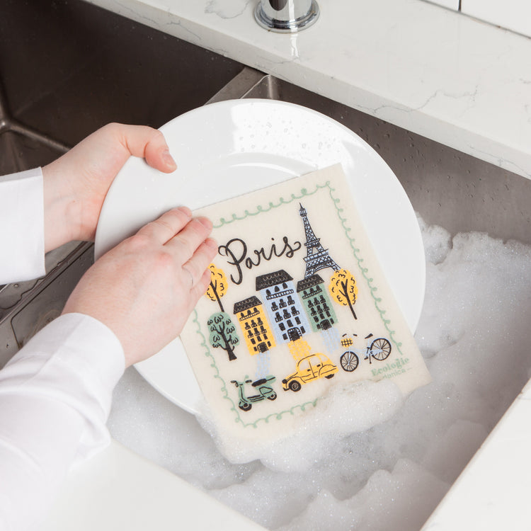 Meet Me in Paris Swedish Dishcloth