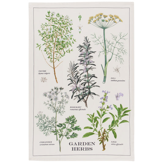 Garden Herbs Cotton Dishtowel