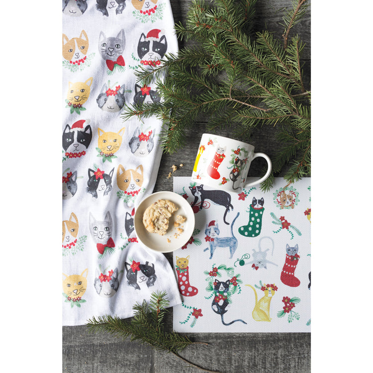 Meowy Christmas Bakers Floursack Dishtowels Set of 3