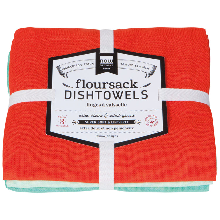Fiesta Jade Lucite Floursack Dishtowels Set of 3