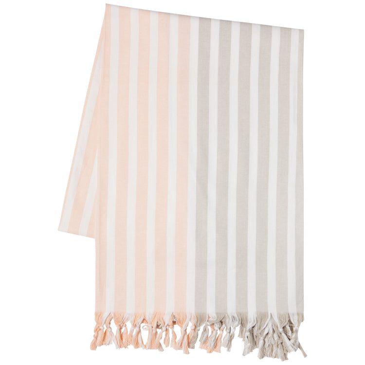 Dove Gray Nectar Caban Stripe Tablecloth 90 x 60 Inches