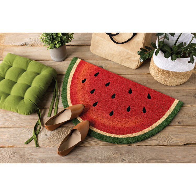 Watermelon Shaped Coir Fibre Doormat