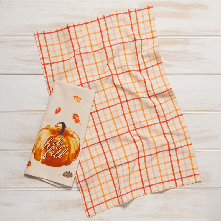 Hello Fall Coordinated Dishtowels Set of 2