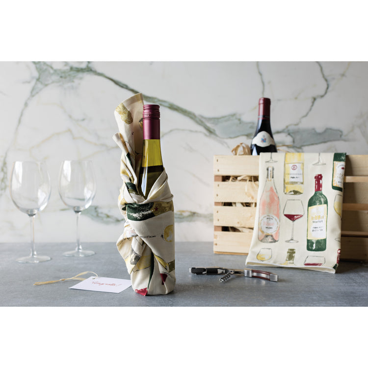 Sommelier Printed Cotton Dishtowel