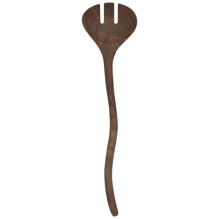 Teak Wood Wavy Salad Servers Set of 2
