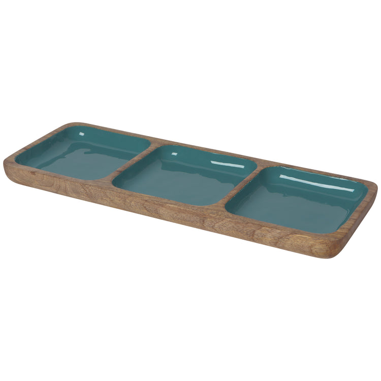 Lagoon Mango Wood 3 Part Divided Dish