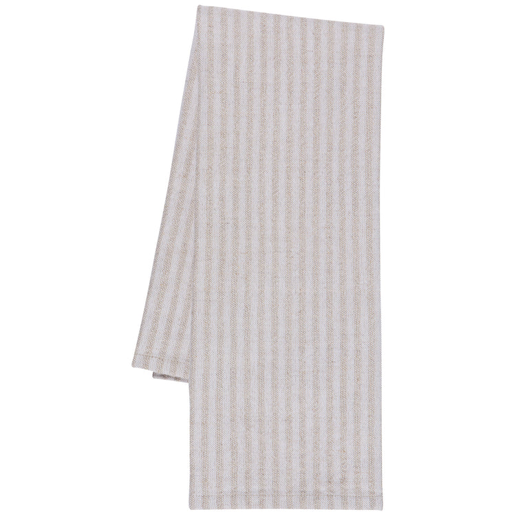 Dove Gray Stripe Linen-Cotton Dishtowel