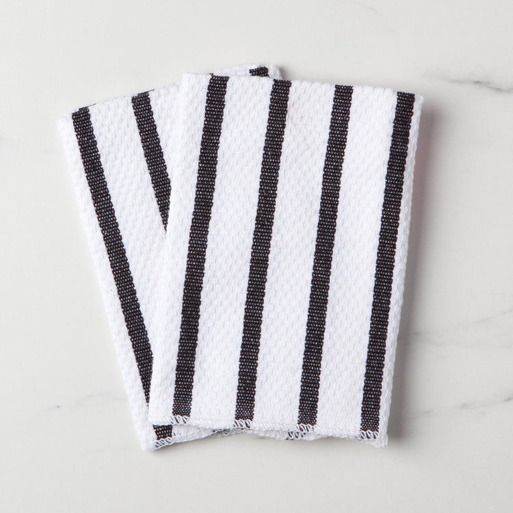 Basketweave Black Dishcloths Set of 2