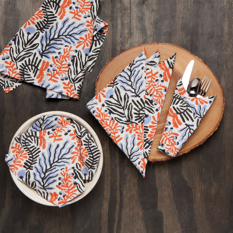 Entwine Block Print Napkins Set of 4