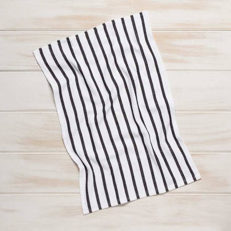Basketweave Black Dishtowel