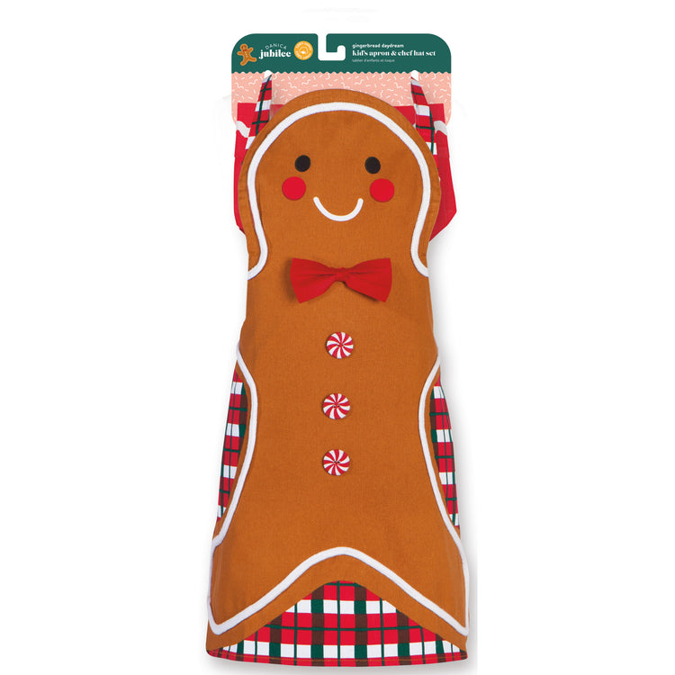 Gingerbread Christmas Kid's Apron and Hat Set