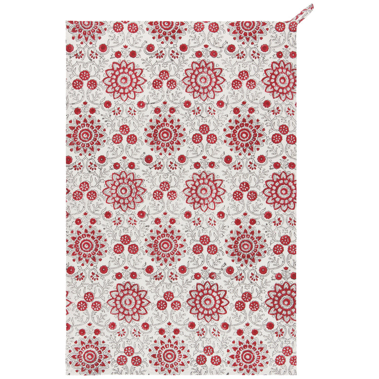 Passion Flower Block Print Dishtowel