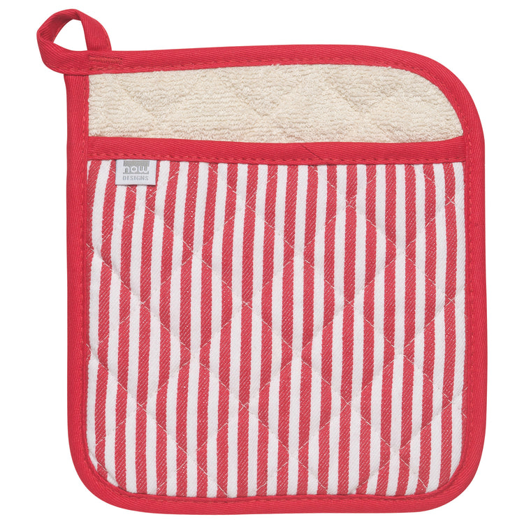 Superior Red Narrow Stripe Pocket Potholder