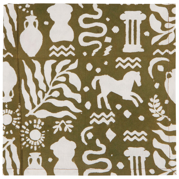 Olympus Block Print Napkins Set of 4
