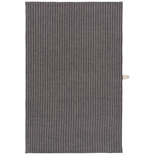 Midnight Stripe Linen and Cotton Dishtowel