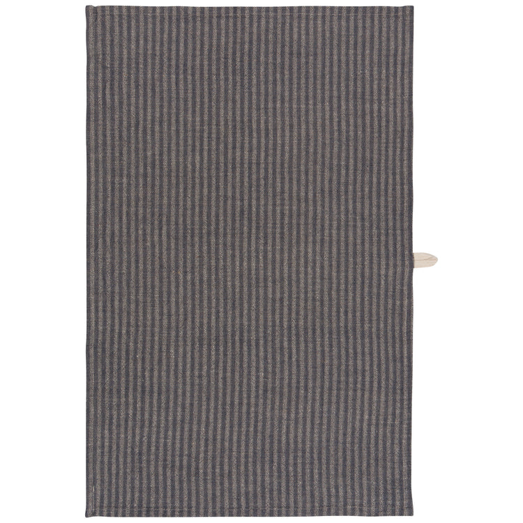 Midnight Stripe Linen-Cotton Dishtowel