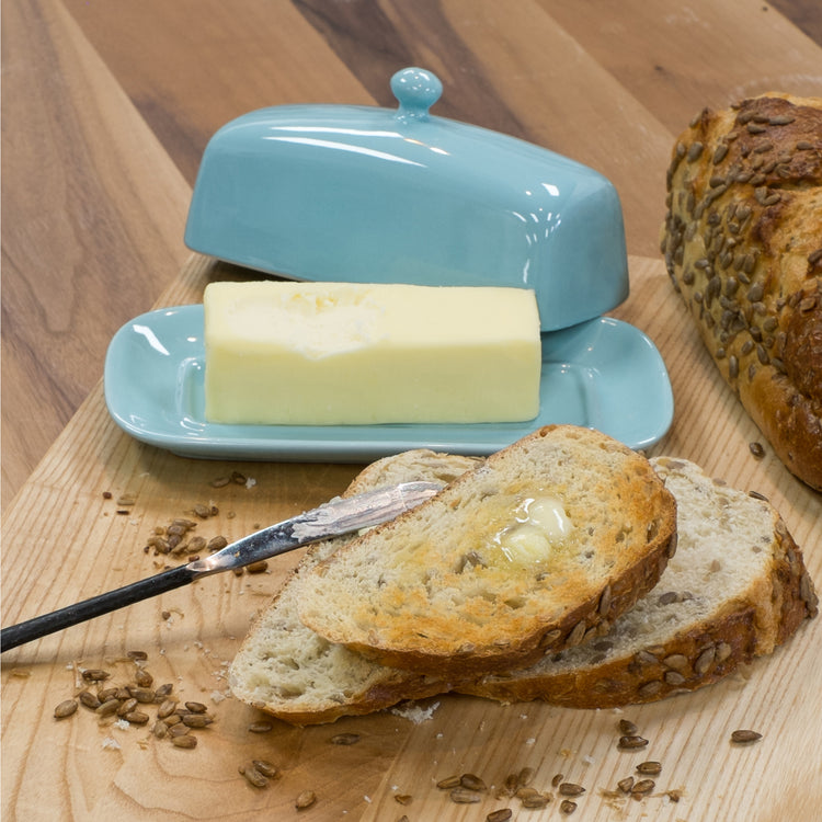 Rectangle Eggshell Blue Butter Dish
