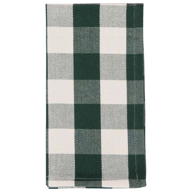 Recycled Cotton 2nd Spin Green Buffalo Check Napkins Set/4