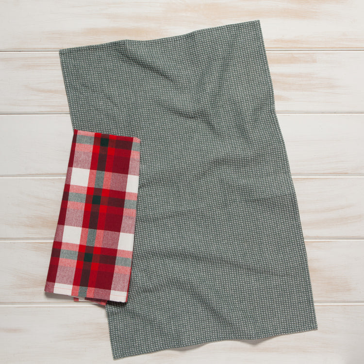 Recycled Cotton Tannenbaum Christmas Dishtowels Set of 2