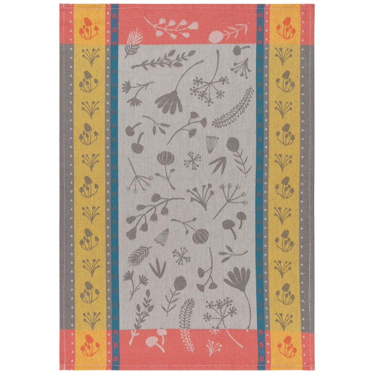 Golden Bloom Woven Jacquard Dishtowel