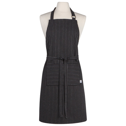 Black Pinstripe Chef's Apron