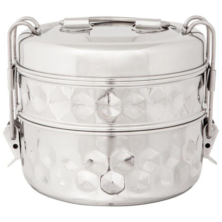 Hammered Hexagon 2 Tier Tiffin