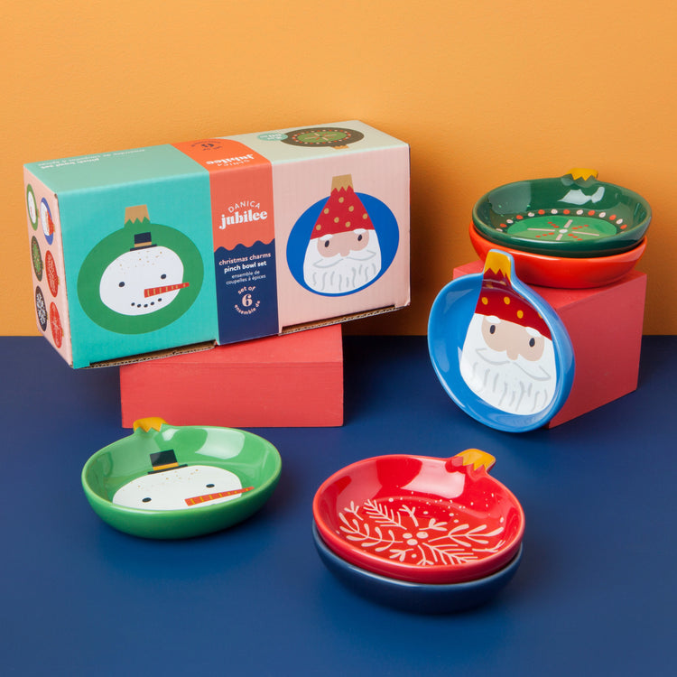 Christmas Charms Pinch Bowls Set of 6