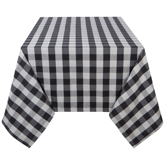Charcoal Buffalo Check Second Spin Tablecloth 60 X 90 Inches