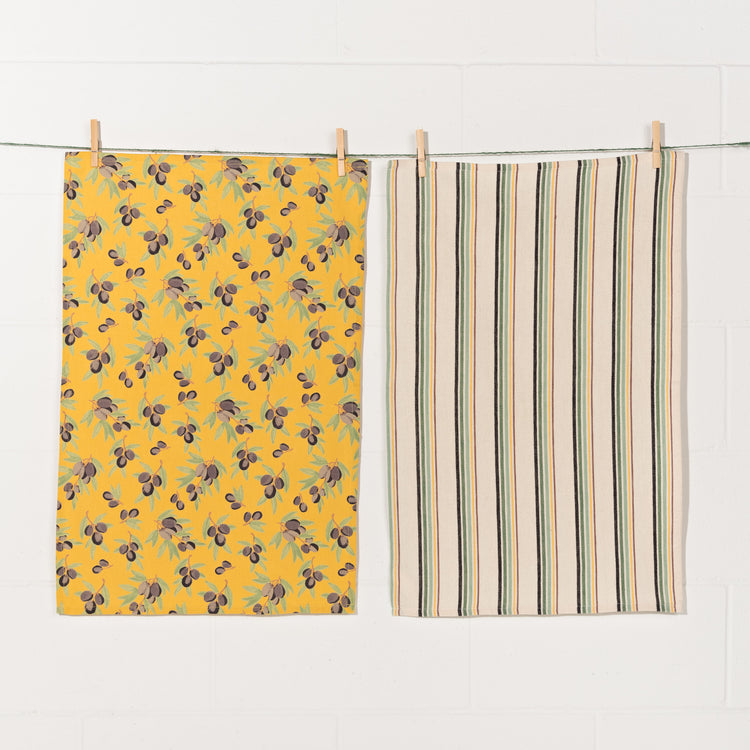 Olives Coordinated Dishtowels Set of 2