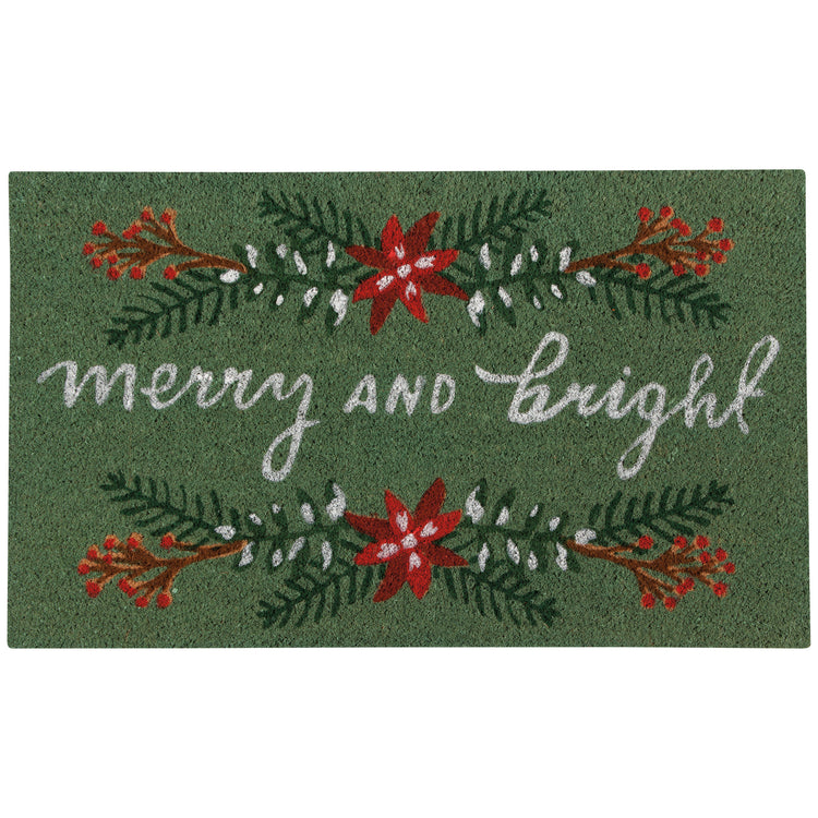 Poinsettia Coir Fiber Doormat
