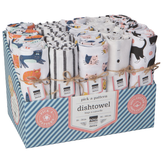 Cats Dishtowels Set of 20 with Counter Display Unit