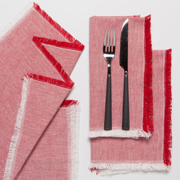 Chili Red Chambray Napkins Set of 4